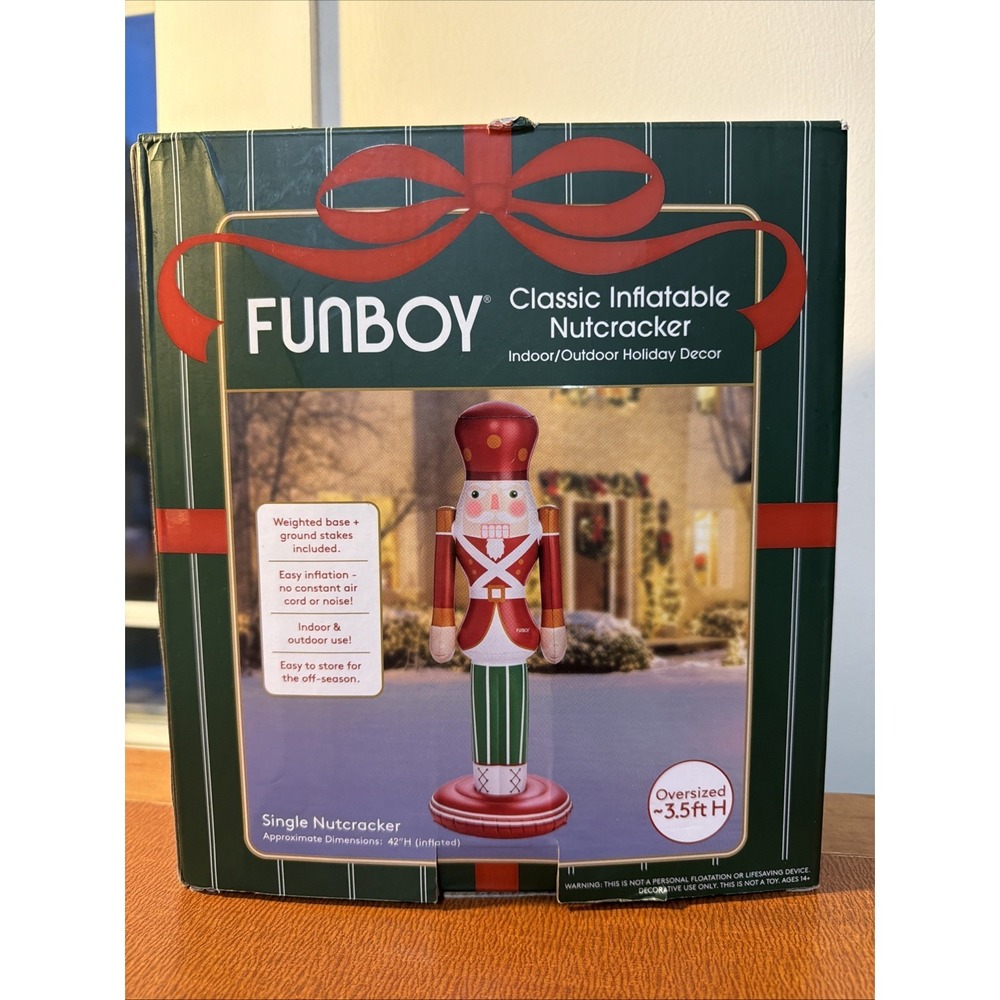 FUNBOY Inflatable Nutcracker Holiday Decor Indoor/Outdoor BRAND NEW in the Box!!